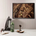 Tablou decorativ, Antic Map, Lemn, Lemn, Multicolor