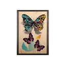 Tablou decorativ, Butterfly Dream, Lemn, Lemn, Multicolor