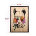 Tablou decorativ, Cool Panda, Lemn, Lemn, Multicolor
