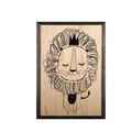 Tablou decorativ, Cute Lion, Lemn, Lemn, Multicolor