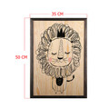 Tablou decorativ, Cute Lion, Lemn, Lemn, Multicolor