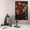 Tablou decorativ, Flower mix, Lemn, Lemn, Multicolor