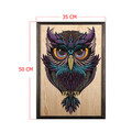 Tablou decorativ, Owl Color Dream, Lemn, Lemn, Multicolor