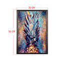 Tablou decorativ, Shiny Pineapple, Lemn, Lemn, Multicolor