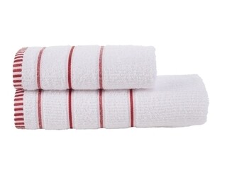 70x140 cm, Fehér/Piros, Piros csíkok