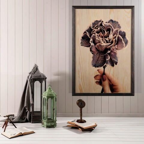 Tablou decorativ, Violet, Lemn, Lemn, Multicolor