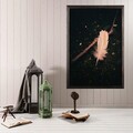 Tablou decorativ, White Feather, Lemn, Lemn, Multicolor