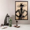 Tablou decorativ, Woman Hat, Lemn, Lemn, Multicolor