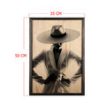 Tablou decorativ, Woman Hat, Lemn, Lemn, Multicolor