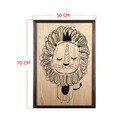 Tablou decorativ, Cute Lion XL, Lemn, Lemn, Multicolor