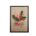 Tablou decorativ, Flamingo XL, Lemn, Lemn, Multicolor