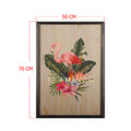 Tablou decorativ, Flamingo XL, Lemn, Lemn, Multicolor
