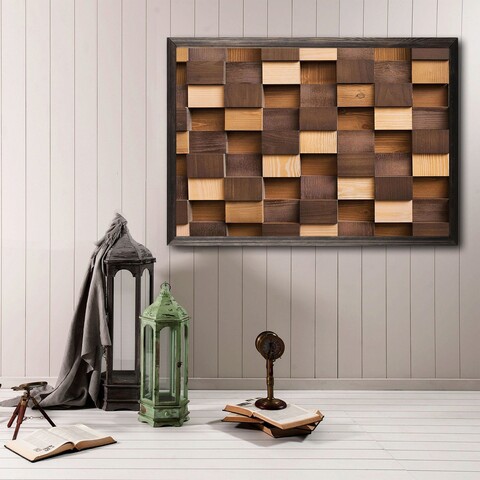 Tablou decorativ, Light and Dark XL, Lemn, Lemn, Multicolor