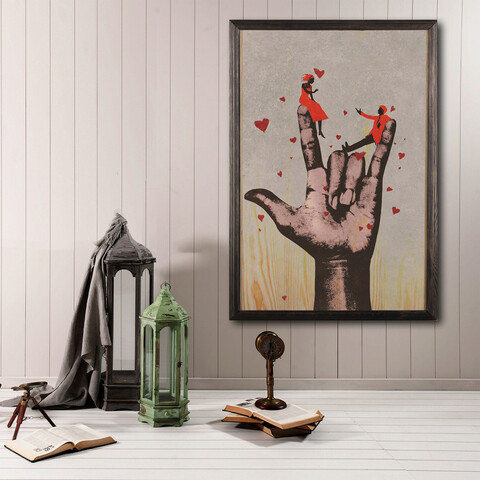 Tablou decorativ, Rock XL, Lemn, Lemn, Multicolor