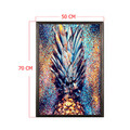 Tablou decorativ, Shiny Pineapple XL, Lemn, Lemn, Multicolor