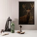 Tablou decorativ, Stag Horn XL, Lemn, Multicolor