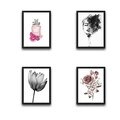 Set 4 tablouri decorative, Parfume Set, PAL, Hartie, Multicolor