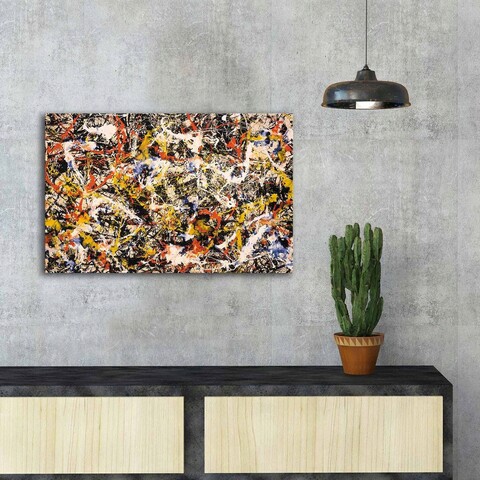 Tablou decorativ, FAMOUSART-050, 100% SUEDE CANVAS / Size: 45 x 70 cm / Frame: 100% Wooden (Thickness: 3 cm), Multicolor