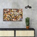 Tablou decorativ, FAMOUSART-050, 100% SUEDE CANVAS / Size: 45 x 70 cm / Frame: 100% Wooden (Thickness: 3 cm), Multicolor