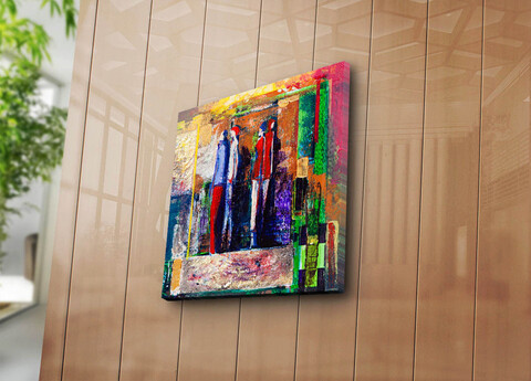 Tablou decorativ, 4545K-103, 100% SUEDE CANVAS / Size: 45 x 45 cm / Frame: 100% Wooden (Thickness: 3 cm), Multicolor