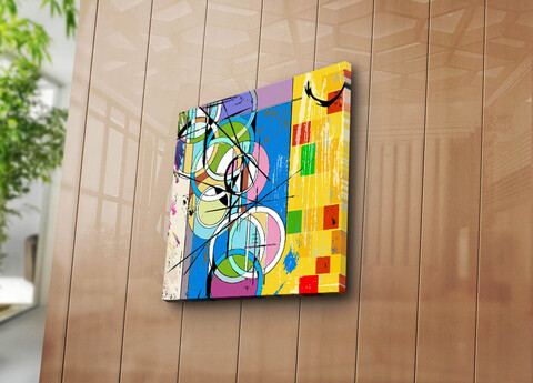 Tablou decorativ, 4545K-104, 100% SUEDE CANVAS / Size: 45 x 45 cm / Frame: 100% Wooden (Thickness: 3 cm), Multicolor