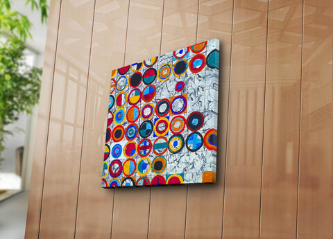 Tablou decorativ, 4545K-105, 100% SUEDE CANVAS / Size: 45 x 45 cm / Frame: 100% Wooden (Thickness: 3 cm), Multicolor