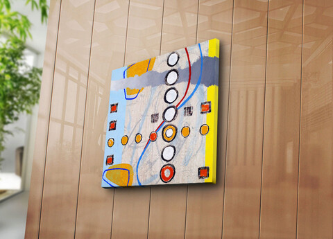 Tablou decorativ, 4545K-106, 100% SUEDE CANVAS / Size: 45 x 45 cm / Frame: 100% Wooden (Thickness: 3 cm), Multicolor