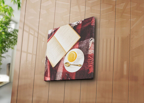Tablou decorativ, 4545K-107, 100% SUEDE CANVAS / Size: 45 x 45 cm / Frame: 100% Wooden (Thickness: 3 cm), Multicolor