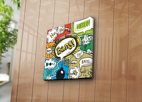 Tablou decorativ, 4545K-108, 100% SUEDE CANVAS / Size: 45 x 45 cm / Frame: 100% Wooden (Thickness: 3 cm), Multicolor