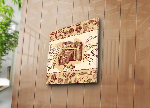 Tablou decorativ, 4545K-110, 100% SUEDE CANVAS / Size: 45 x 45 cm / Frame: 100% Wooden (Thickness: 3 cm), Multicolor
