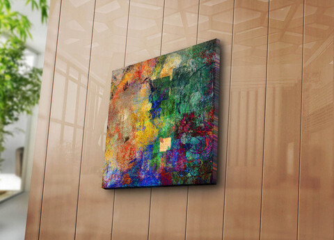 Tablou decorativ, 4545K-91, 100% SUEDE CANVAS / Size: 45 x 45 cm / Frame: 100% Wooden (Thickness: 3 cm), Multicolor