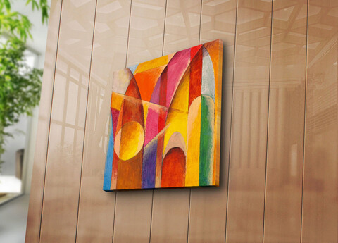 Tablou decorativ, 4545K-94, 100% SUEDE CANVAS / Size: 45 x 45 cm / Frame: 100% Wooden (Thickness: 3 cm), Multicolor