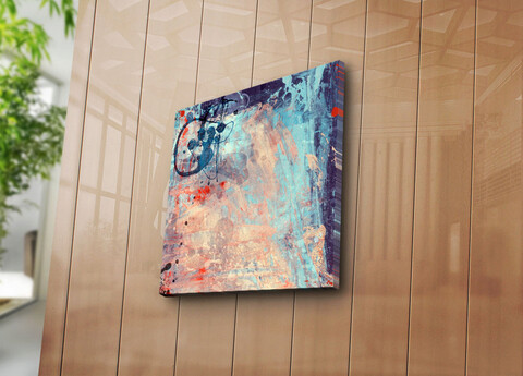 Tablou decorativ, 4545K-96, 100% SUEDE CANVAS / Size: 45 x 45 cm / Frame: 100% Wooden (Thickness: 3 cm), Multicolor