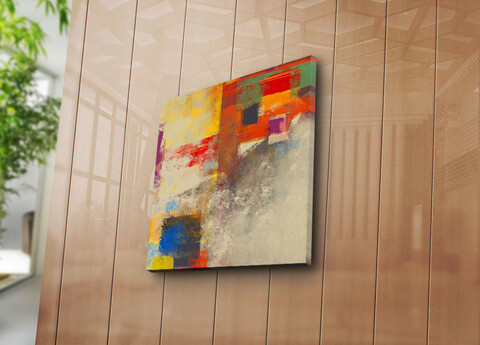 Tablou decorativ, 4545K-99, 100% SUEDE CANVAS / Size: 45 x 45 cm / Frame: 100% Wooden (Thickness: 3 cm), Multicolor
