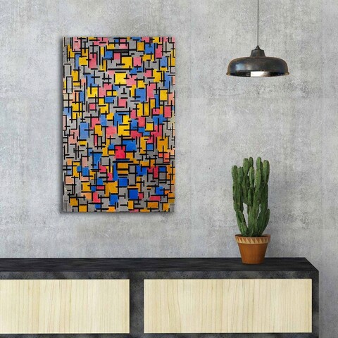 Tablou decorativ, FAMOUSART-049, 100% SUEDE CANVAS / Size: 45 x 70 cm / Frame: 100% Wooden (Thickness: 3 cm), Multicolor