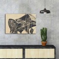 Tablou decorativ, FAMOUSART-055, 100% SUEDE CANVAS / Size: 45 x 70 cm / Frame: 100% Wooden (Thickness: 3 cm), Multicolor