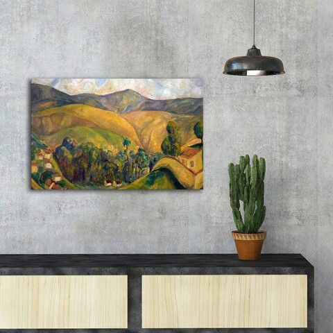 Tablou decorativ, FAMOUSART-057, 100% SUEDE CANVAS / Size: 45 x 70 cm / Frame: 100% Wooden (Thickness: 3 cm), Multicolor