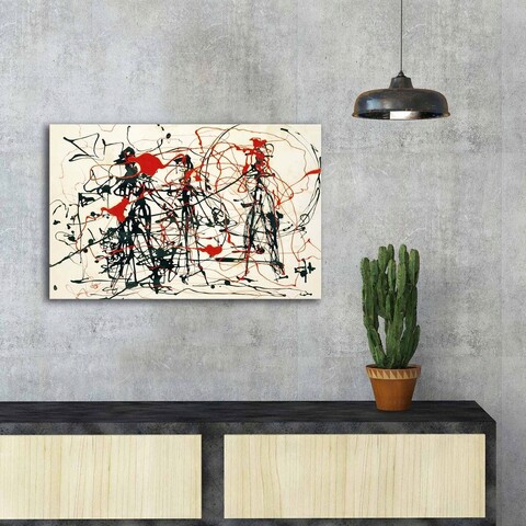 Tablou decorativ, FAMOUSART-070, 100% SUEDE CANVAS / Size: 45 x 70 cm / Frame: 100% Wooden (Thickness: 3 cm), Multicolor