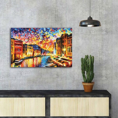 Tablou decorativ, FAMOUSART-081, 100% SUEDE CANVAS / Size: 45 x 70 cm / Frame: 100% Wooden (Thickness: 3 cm), Multicolor