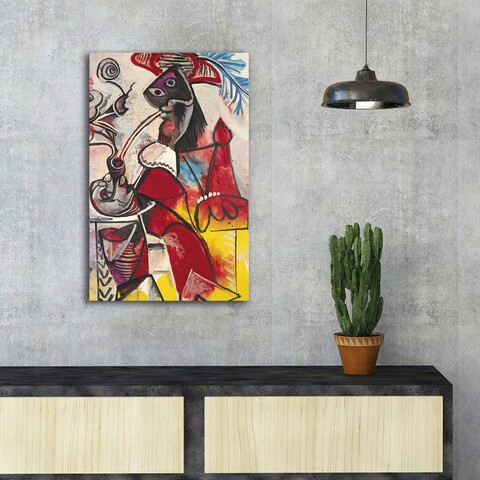 Tablou decorativ, FAMOUSART-085, 100% SUEDE CANVAS / Size: 45 x 70 cm / Frame: 100% Wooden (Thickness: 3 cm), Multicolor