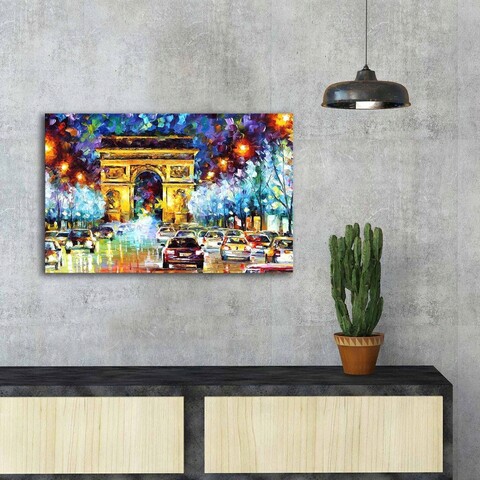 Tablou decorativ, FAMOUSART-090, 100% SUEDE CANVAS / Size: 45 x 70 cm / Frame: 100% Wooden (Thickness: 3 cm), Multicolor