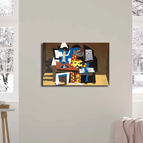 Tablou decorativ, FAMOUSART-10, 100% SUEDE CANVAS / Size: 45 x 70 cm / Frame: 100% Wooden (Thickness: 3 cm), Multicolor