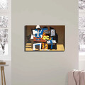 Tablou decorativ, FAMOUSART-10, 100% SUEDE CANVAS / Size: 45 x 70 cm / Frame: 100% Wooden (Thickness: 3 cm), Multicolor