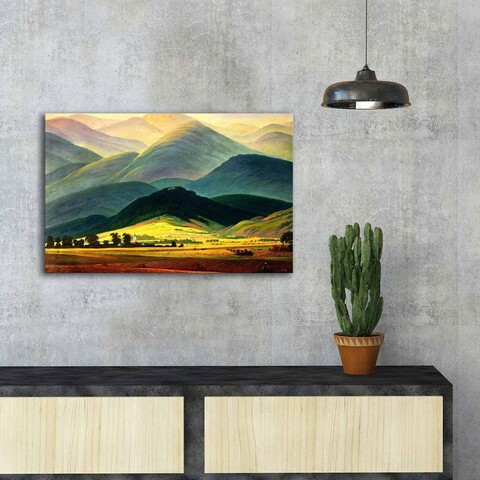 Tablou decorativ, FAMOUSART-100, 100% SUEDE CANVAS / Size: 45 x 70 cm / Frame: 100% Wooden (Thickness: 3 cm), Multicolor