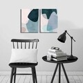 Tablou decorativ, 2P3040CIZC-02, 100% SUEDE CANVAS / Size: 28 x 38 cm (2 Pieces) / Total Size: 58 x 38 cm / Frame: 100% Wooden (Thickness: 2,8 cm), Multicolor