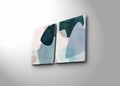 Tablou decorativ, 2P3040CIZC-02, 100% SUEDE CANVAS / Size: 28 x 38 cm (2 Pieces) / Total Size: 58 x 38 cm / Frame: 100% Wooden (Thickness: 2,8 cm), Multicolor