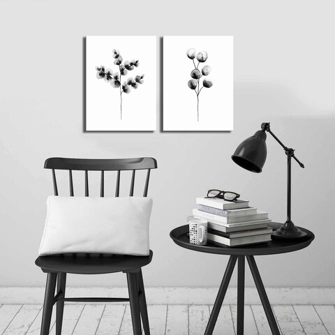 Tablou decorativ, 2P3040CIZC-04, 100% SUEDE CANVAS / Size: 28 x 38 cm (2 Pieces) / Total Size: 58 x 38 cm / Frame: 100% Wooden (Thickness: 2,8 cm), Multicolor