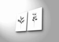 Tablou decorativ, 2P3040CIZC-04, 100% SUEDE CANVAS / Size: 28 x 38 cm (2 Pieces) / Total Size: 58 x 38 cm / Frame: 100% Wooden (Thickness: 2,8 cm), Multicolor