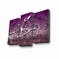 Tablou decorativ, 3PATK-100, 100% SUEDE CANVAS / Size: 20 x 39 cm (2 Pieces) / 20 x 45 cm (1 Piece) / Total Size: 66 x 45 cm / Frame: 100% Wooden (Thickness: 3 cm), Multicolor