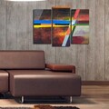 Tablou decorativ, 3PATK-101, 100% SUEDE CANVAS / Size: 20 x 39 cm (2 Pieces) / 20 x 45 cm (1 Piece) / Total Size: 66 x 45 cm / Frame: 100% Wooden (Thickness: 3 cm), Multicolor